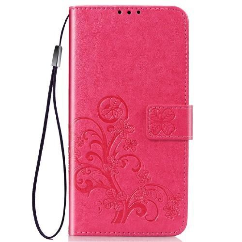 Pattern PU kožené peněženkové pouzdro na mobil Samsung Galaxy A80 - růžový