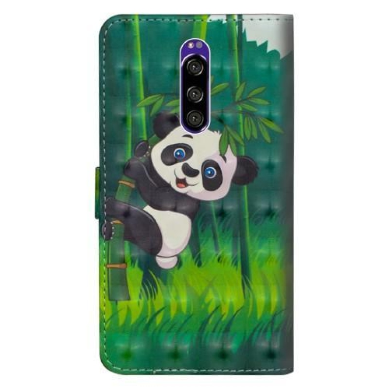Pattern PU kožené pouzdro na mobil Sony Xperia 1 - panda