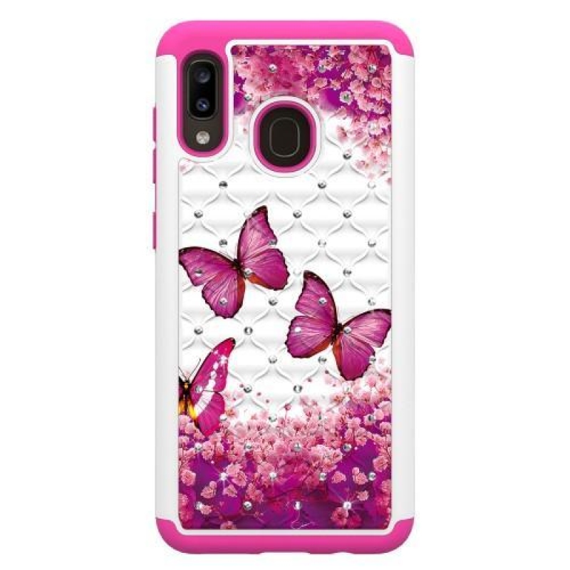 Patterned odolný obal na mobil Samsung Galaxy A20 / Galaxy A30 - rose motýli