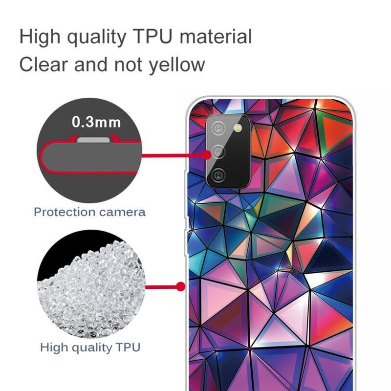 Patty gelový obal pro mobil Samsung Galaxy A03s (166.6 x 75.9 x 9.1mm) - barevné geometrické tvary