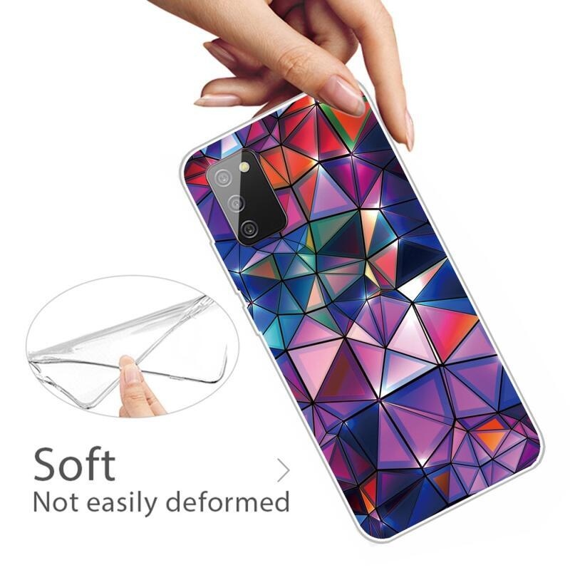 Patty gelový obal pro mobil Samsung Galaxy A03s (166.6 x 75.9 x 9.1mm) - barevné geometrické tvary