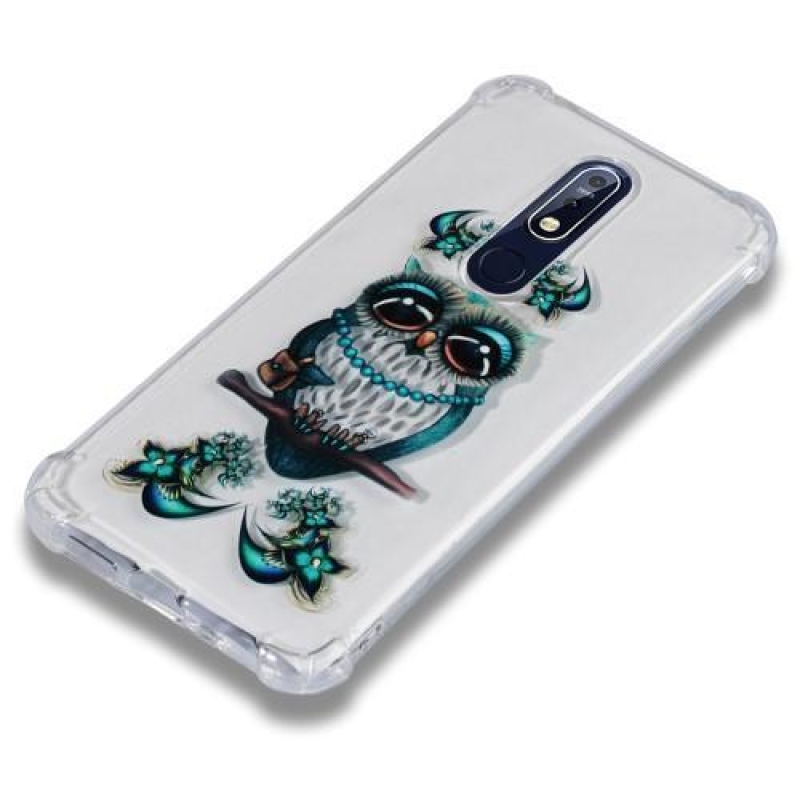 Patty gelový obal se zesílenými rohy na mobil Nokia 7.1 - rozkošná sova