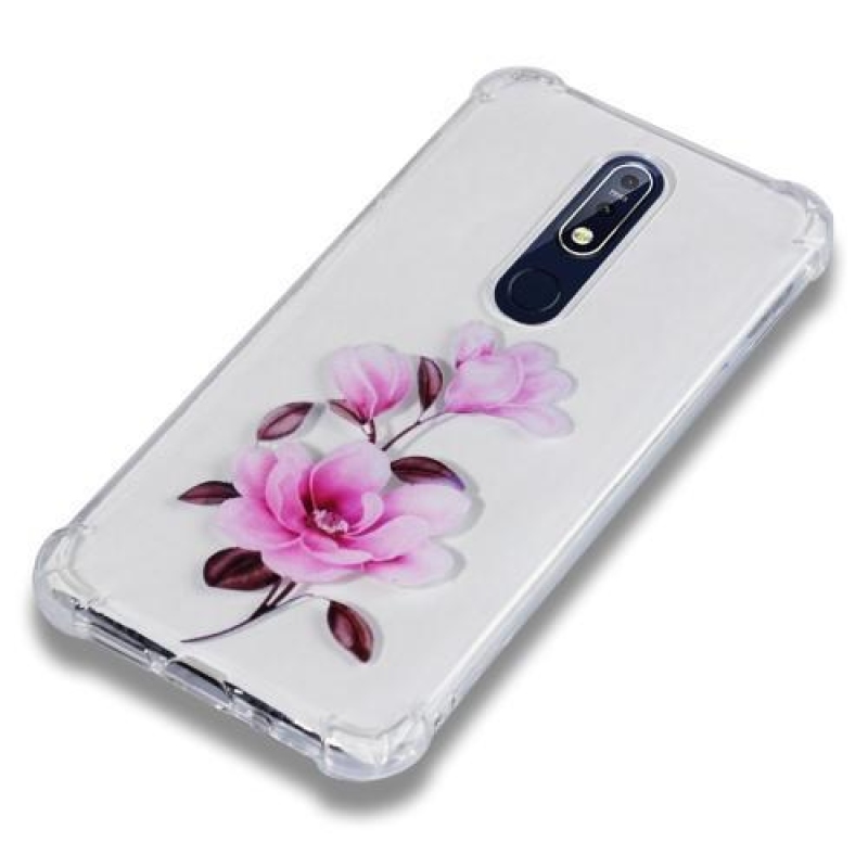 Patty gelový obal se zesílenými rohy na mobil Nokia 7.1 - růžová květina
