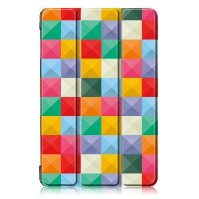 Patty obrázkové PU kožené pouzdro polohovatelné pro tablet Samsung Galaxy Tab S5e SM-T720/SM-T725 - barevné kostičky
