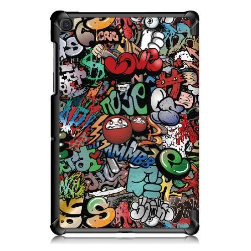 Patty obrázkové PU kožené pouzdro polohovatelné pro tablet Samsung Galaxy Tab S5e SM-T720/SM-T725 - graffiti