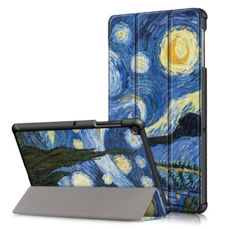 Patty obrázkové PU kožené pouzdro polohovatelné pro tablet Samsung Galaxy Tab S5e SM-T720/SM-T725 - hvězdná noc