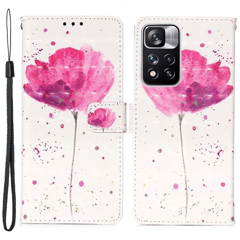 Patty peněženkové pouzdro na mobil Xiaomi Redmi Note 11 Pro+ 5G - růžová květina