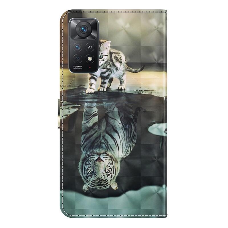 Patty peněženkové pouzdro pro mobil Xiaomi Redmi Note 11 Pro 4G/5G - kotě a odraz tygra