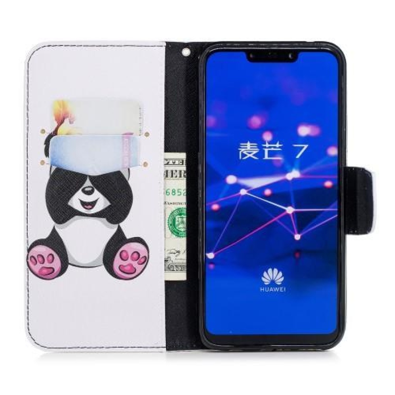 Patty PU kožené flipové pouzdro se stojánkem na Huawei Mate 20 Lite - roztomilá panda