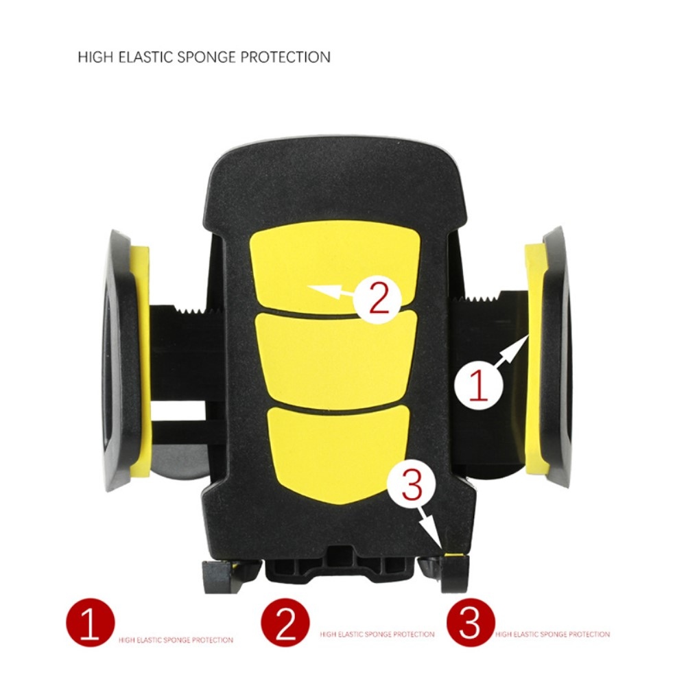 Univerzální držák do auta na sklo pro mobilní telefon do 6,3 - žlutý