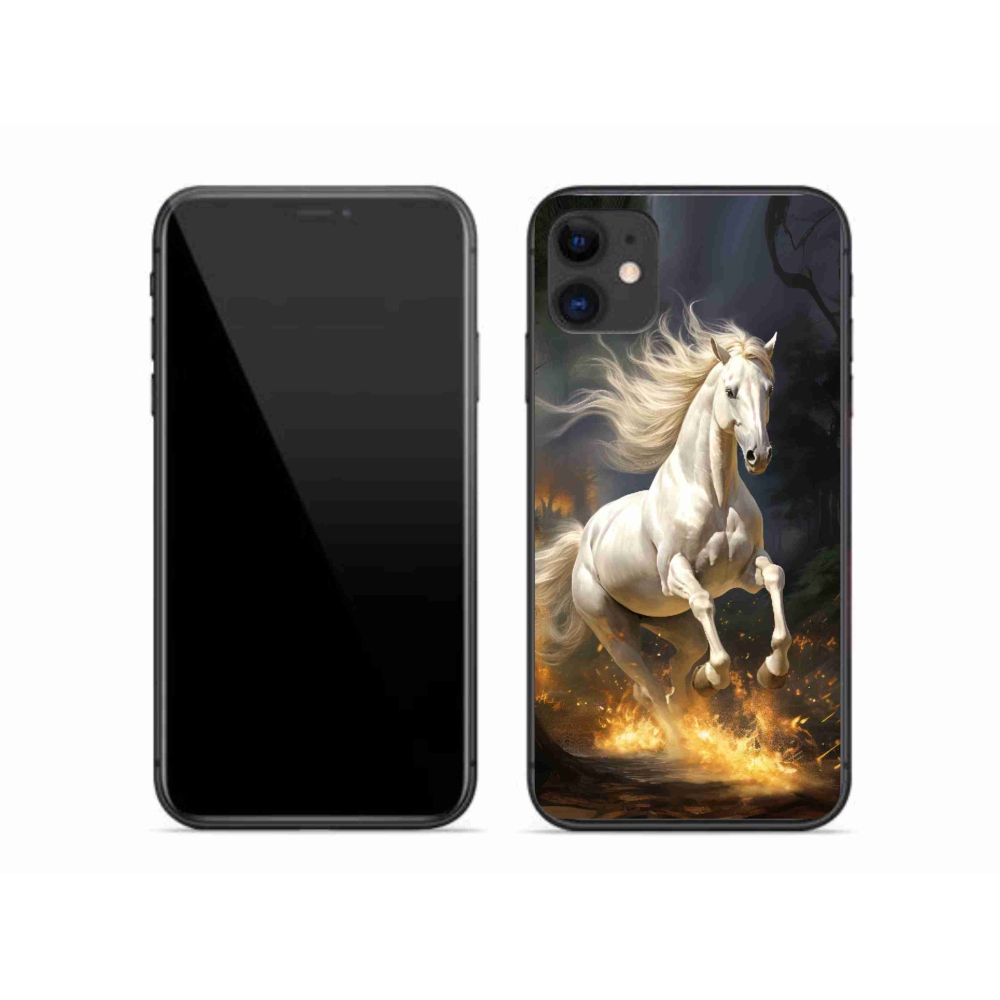 Gelový kryt mmCase na iPhone 11 - bílý kůň 2