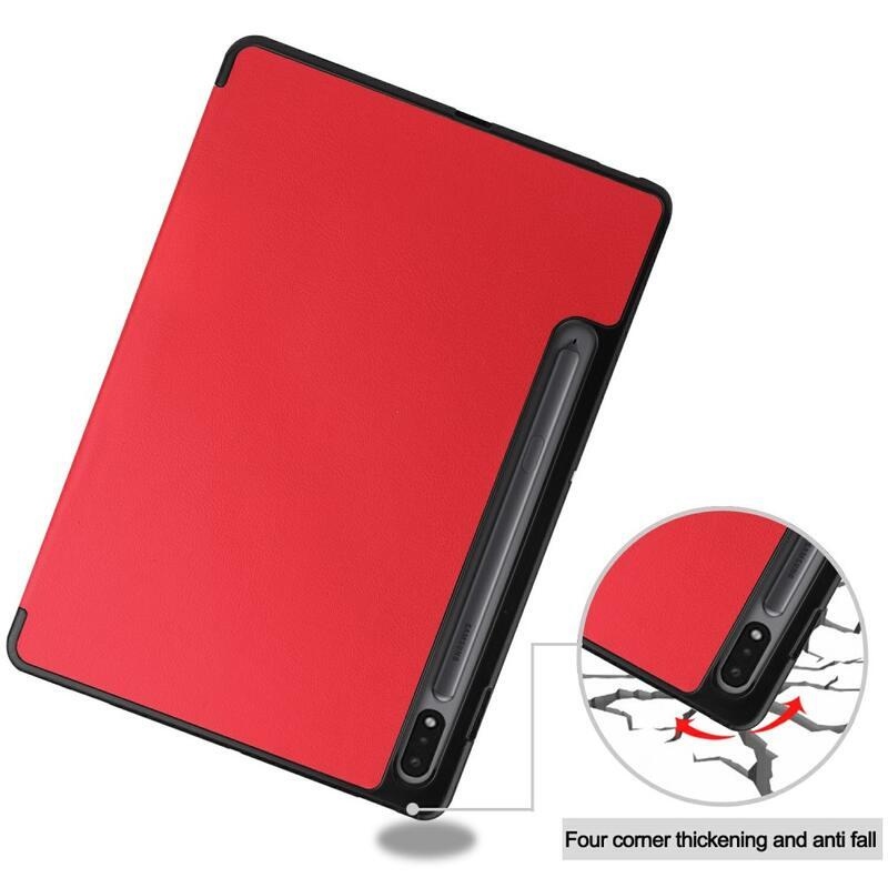 Polohovací chytré PU kožené pouzdro na tablet Samsung Galaxy Tab S8 - červené