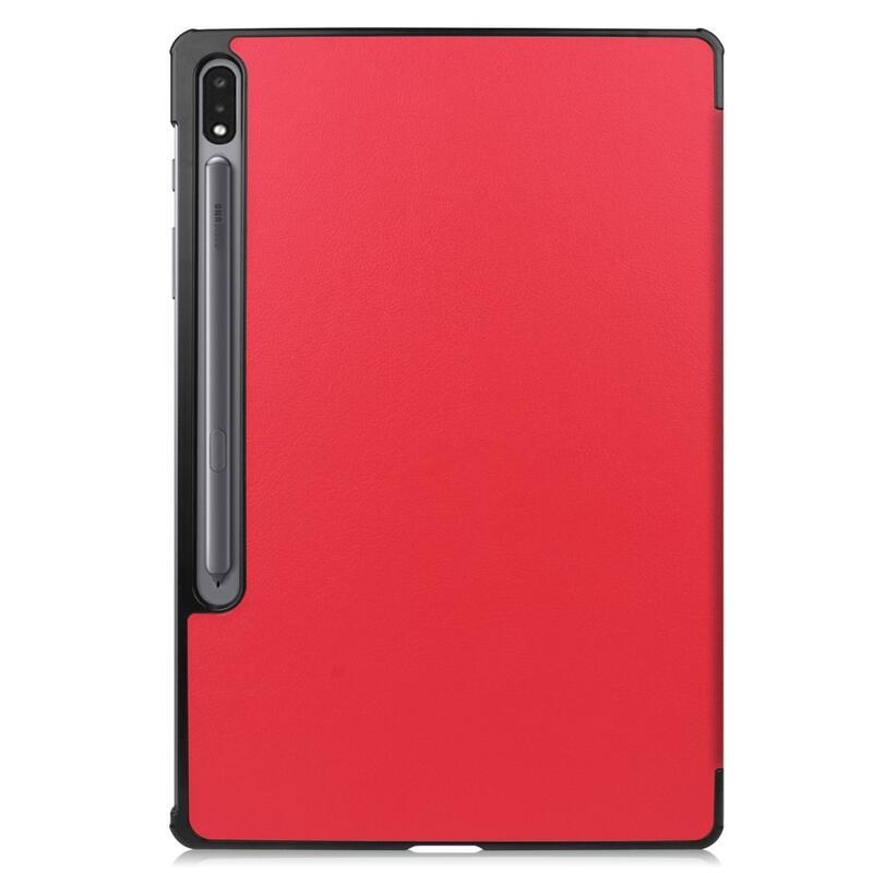 Polohovací chytré PU kožené pouzdro na tablet Samsung Galaxy Tab S8 Plus - červené