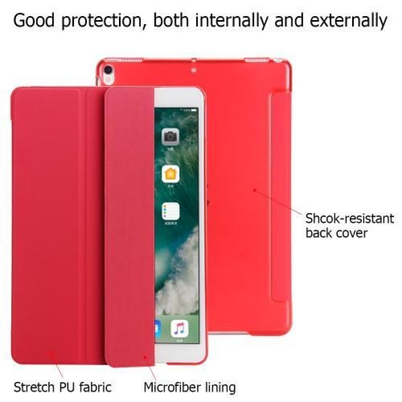 Polohovatelné PU kožené pouzdro na iPad Pro 10.5 - červené