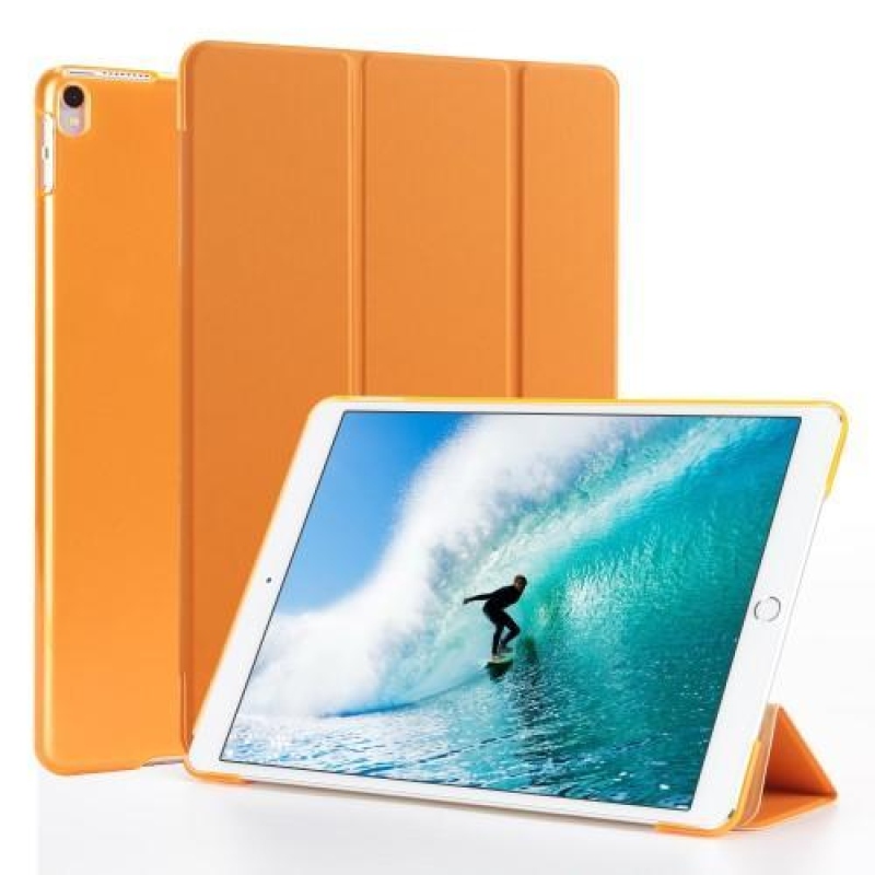 Polohovatelné PU kožené pouzdro na iPad Pro 10.5 - oranžové