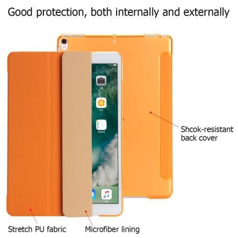 Polohovatelné PU kožené pouzdro na iPad Pro 10.5 - oranžové