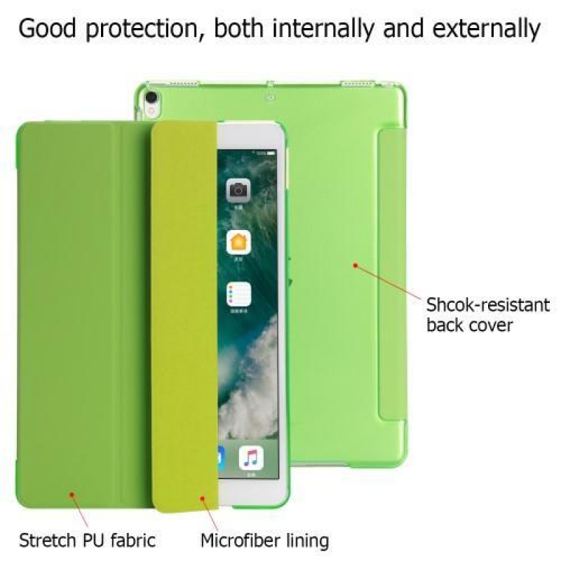 Polohovatelné PU kožené pouzdro na iPad Pro 10.5 - zelené