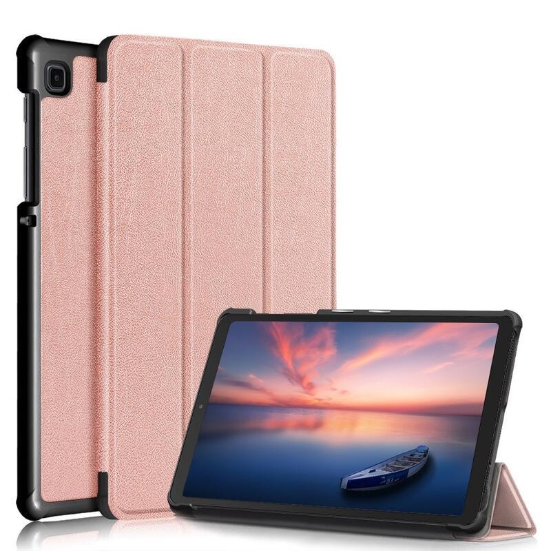 Polohovatelné PU kožené pouzdro na tablet Samsung Galaxy Tab A7 Lite T220/T225 8.7 - růžovozlaté