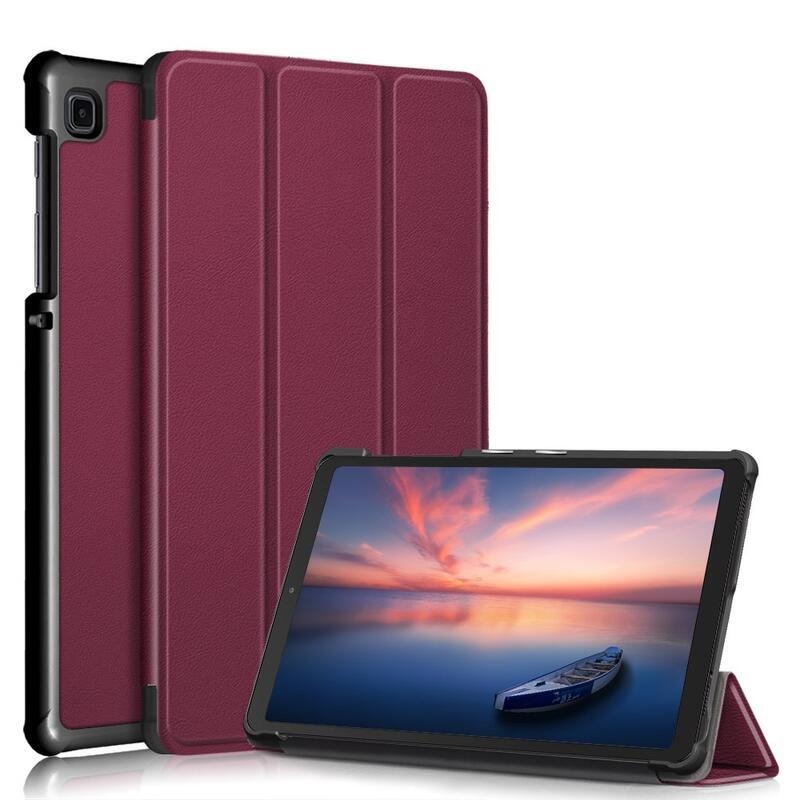 Polohovatelné PU kožené pouzdro na tablet Samsung Galaxy Tab A7 Lite T220/T225 8.7 - vínové