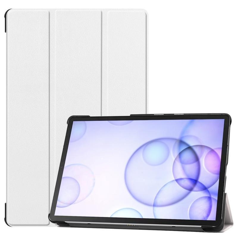 Polohovatelné PU kožené pouzdro na tablet Samsung Galaxy Tab S6 T860/T865 - bílé