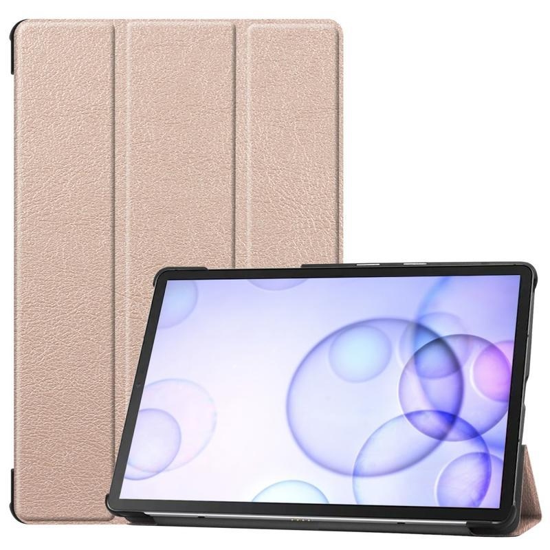 Polohovatelné PU kožené pouzdro na tablet Samsung Galaxy Tab S6 T860/T865 - zlaté