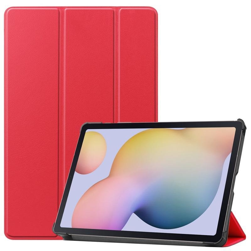 Polohovatelné PU kožené pouzdro na tablet Samsung Galaxy Tab S7 - červené