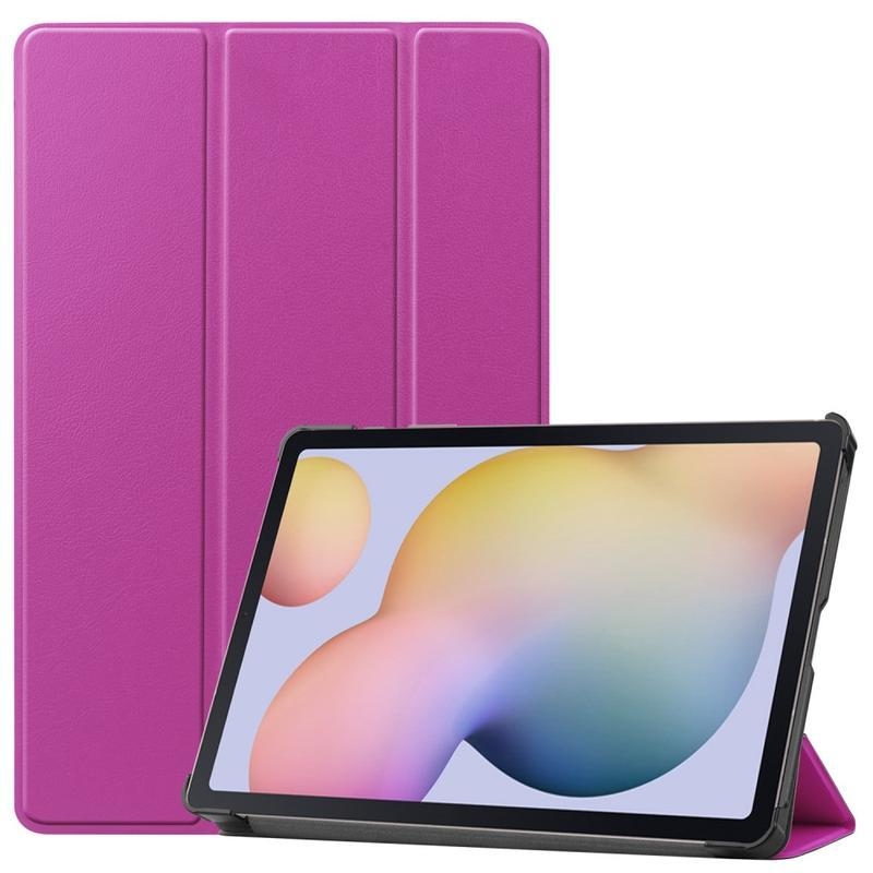 Polohovatelné PU kožené pouzdro na tablet Samsung Galaxy Tab S7 - fialové