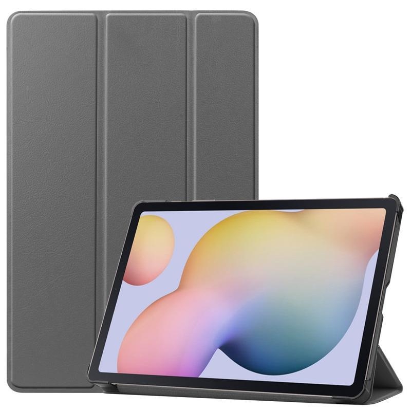 Polohovatelné PU kožené pouzdro na tablet Samsung Galaxy Tab S7 - šedé