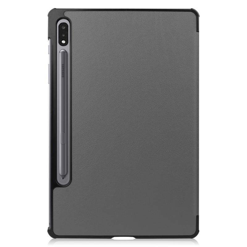 Polohovatelné PU kožené pouzdro na tablet Samsung Galaxy Tab S7 - šedé