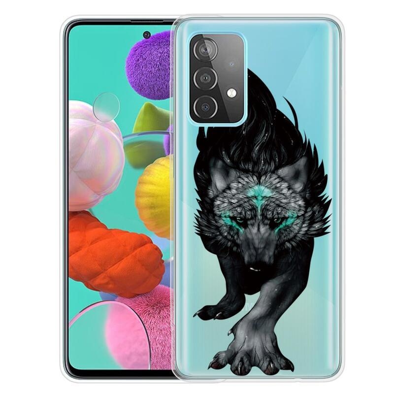 Print gelový obal na mobil Samsung Galaxy A13 4G - černý vlk
