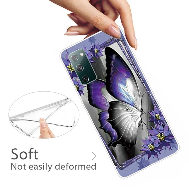 Print gelový obal na mobil Samsung Galaxy S20 FE/S20 FE 5G - fialový motýl