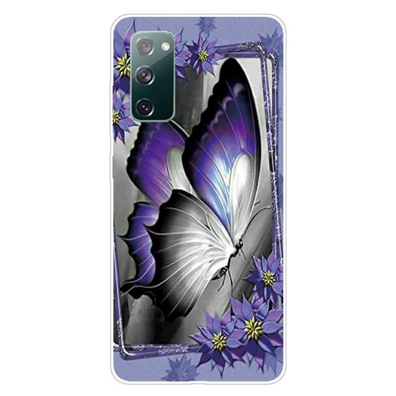 Print gelový obal na mobil Samsung Galaxy S20 FE/S20 FE 5G - fialový motýl