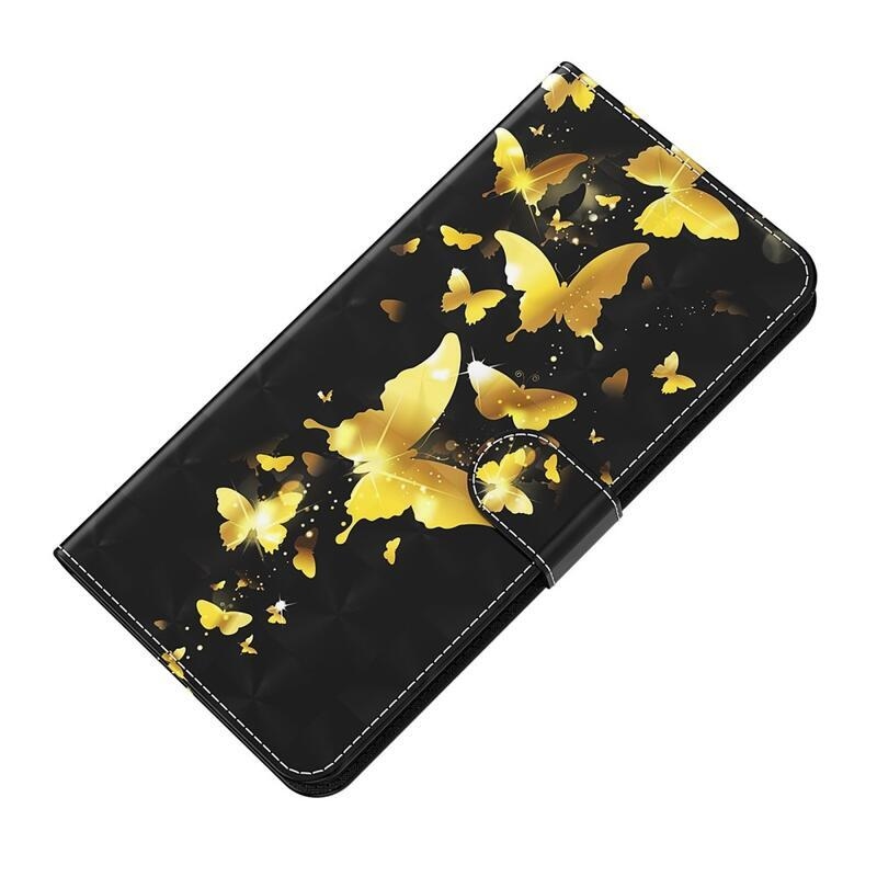 Print peněženkové pouzdro na mobil Xiaomi Redmi 10C - zlatí motýli