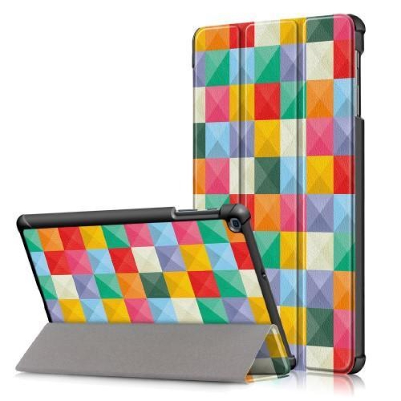 Print PU kožené pouzdro pro tablet Samsung Galaxy Tab 10.1 (2019) T515/T510 - barevné kostky