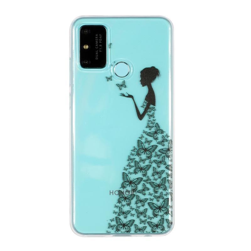 Printy gelový obal na mobil Honor 9A - dívka a motýli