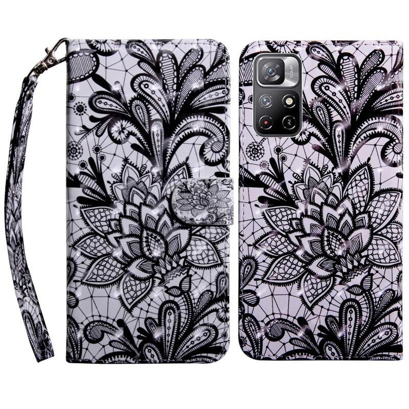 Printy peněženkové pouzdro na mobil Xiaomi Poco M4 Pro 5G/Redmi Note 11S 5G - krajková květiny