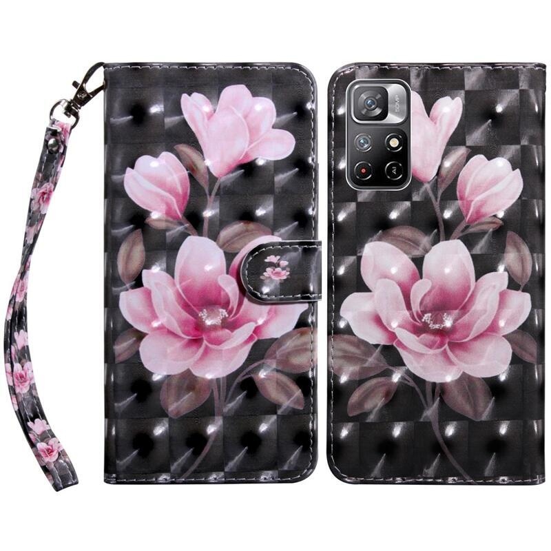 Printy peněženkové pouzdro na mobil Xiaomi Poco M4 Pro 5G/Redmi Note 11S 5G - růžový květ
