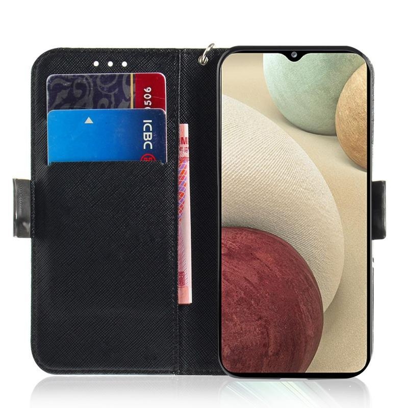 Printy PU kožené peněženkové pouzdro na mobil Samsung Galaxy A12/M12 - mandala