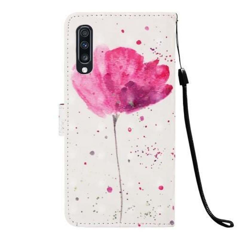Printy PU kožené peněženkové pouzdro na Samsung Galaxy A70 - živé květiny