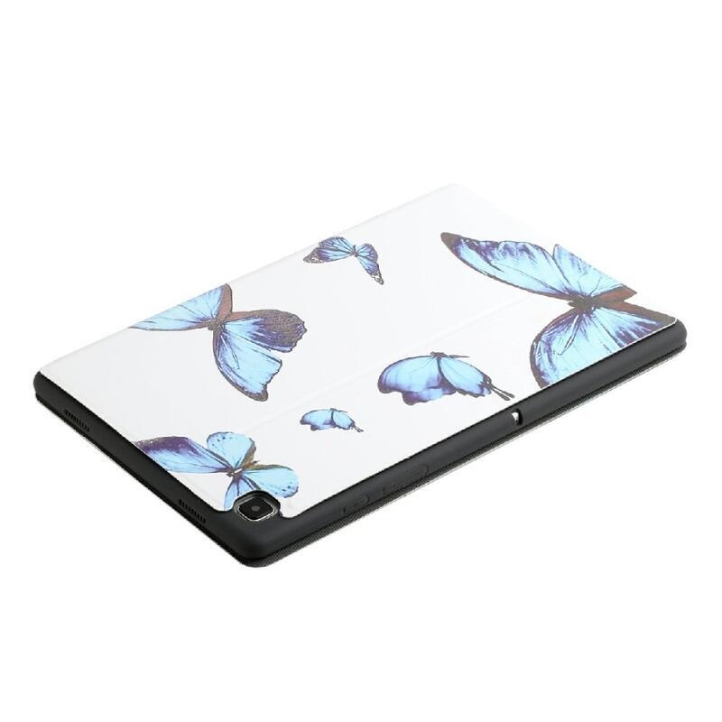 Printy PU kožené pouzdro na tablet Samsung Galaxy Tab A7 Lite 8.7 T220/T225 - modří motýli