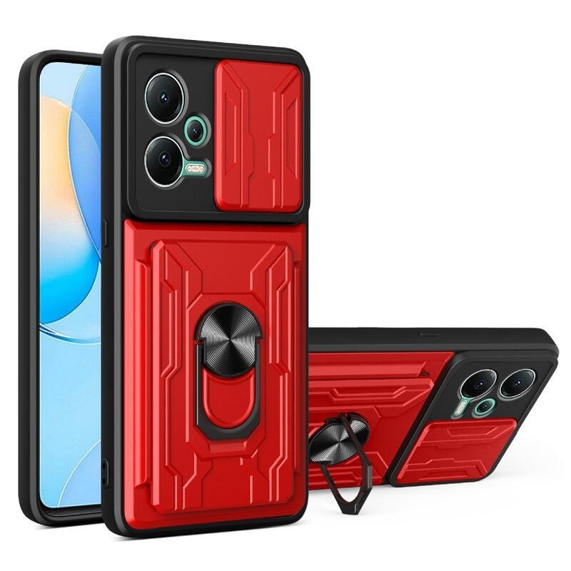 Push odolný hybridní kryt pro Xiaomi Redmi Note 12 5G/Poco X5 5G - červený