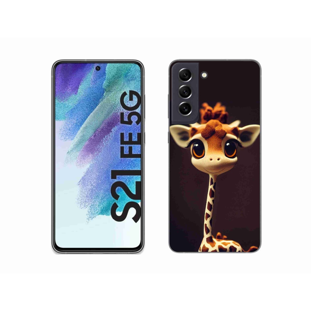 Gelový kryt mmCase na Samsung Galaxy S21 FE 5G - malá žirafa