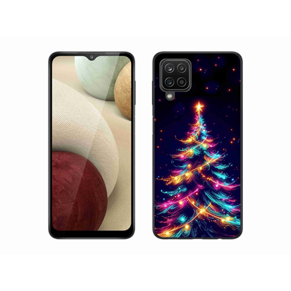 Gelový kryt mmCase na Samsung Galaxy A12 - neonový vánoční stromek