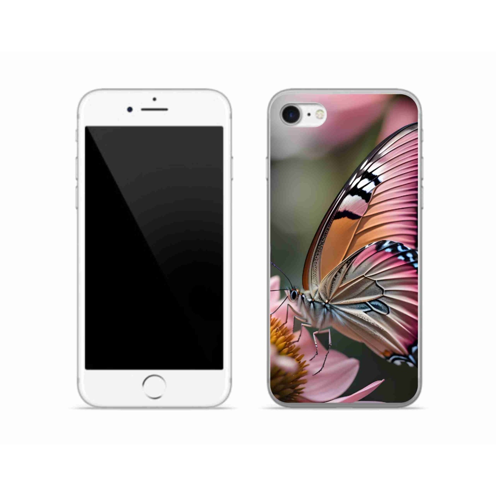 Gelový kryt mmCase na iPhone SE (2020) - barevný motýl