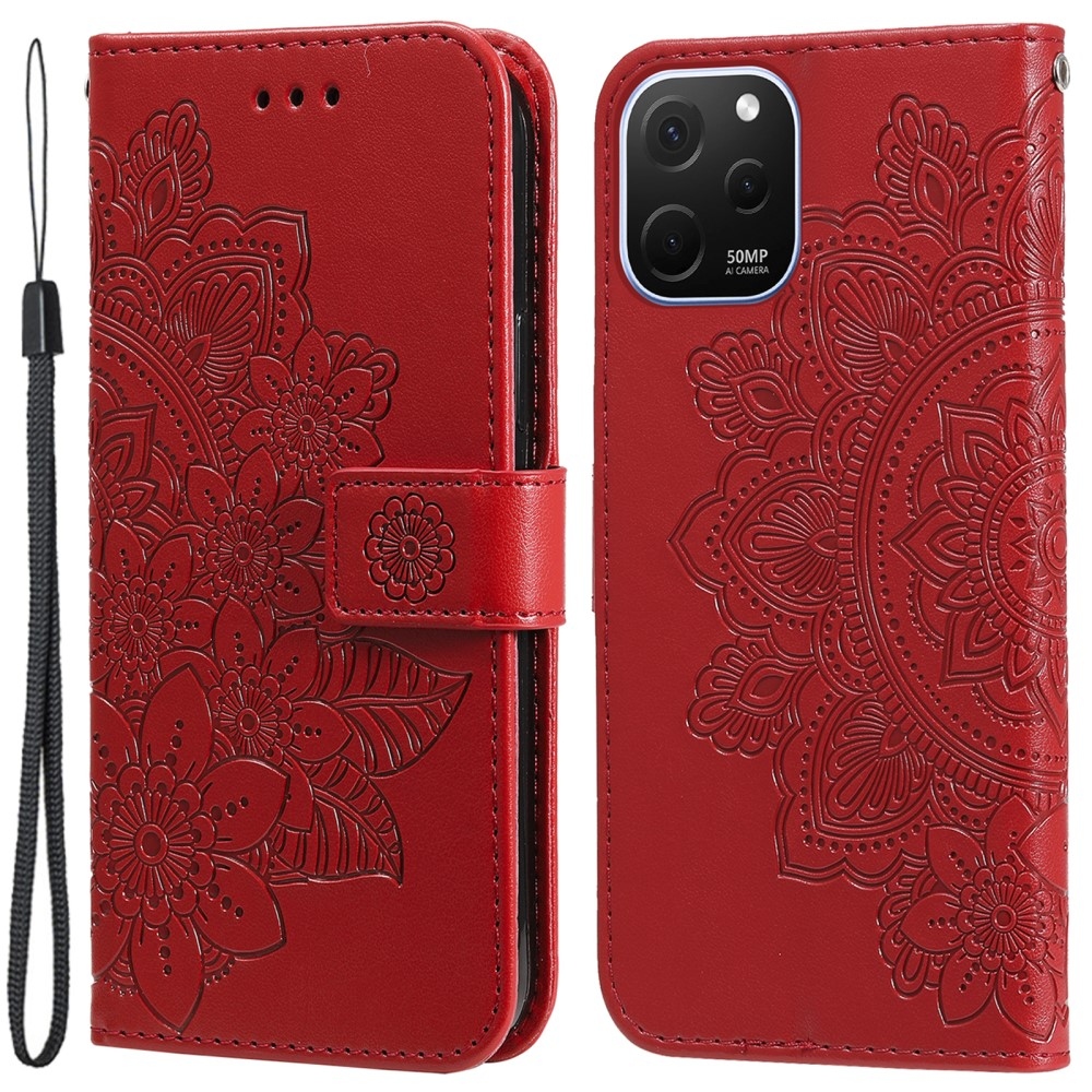 Mandala knížkové pouzdro na Huawei Nova Y61 - červené