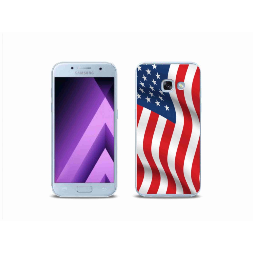 Gelový kryt mmCase na mobil Samsung Galaxy A3 (2017) - USA vlajka