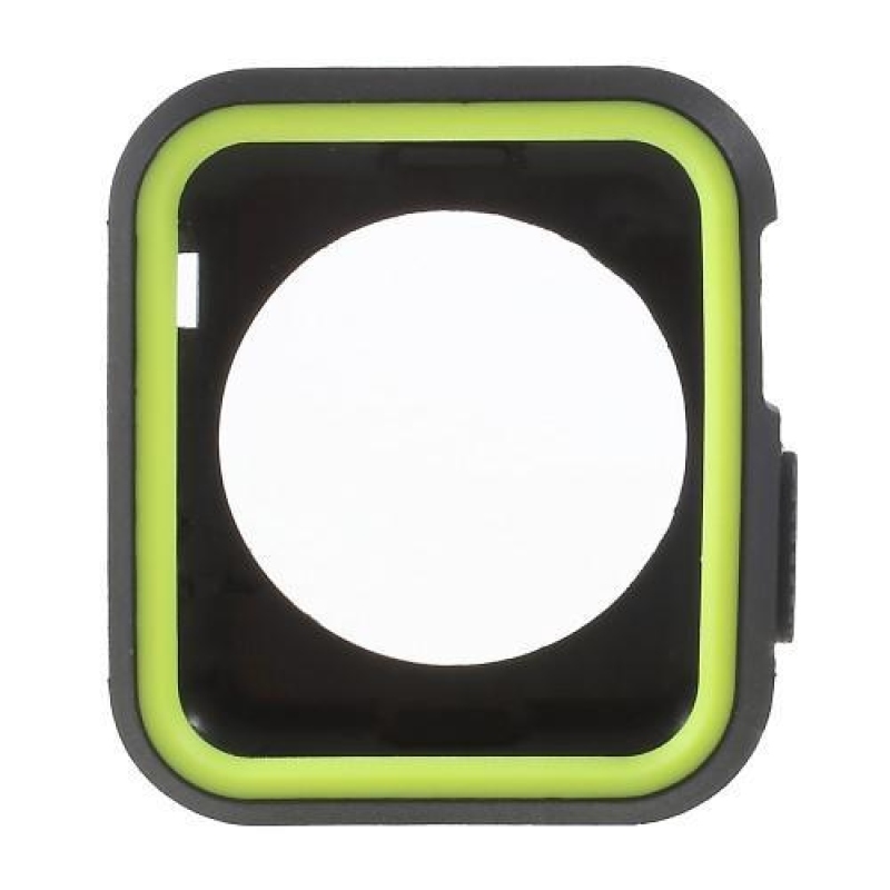 Rámovaný gelový obal na Apple Watch 42mm - černý/zelený