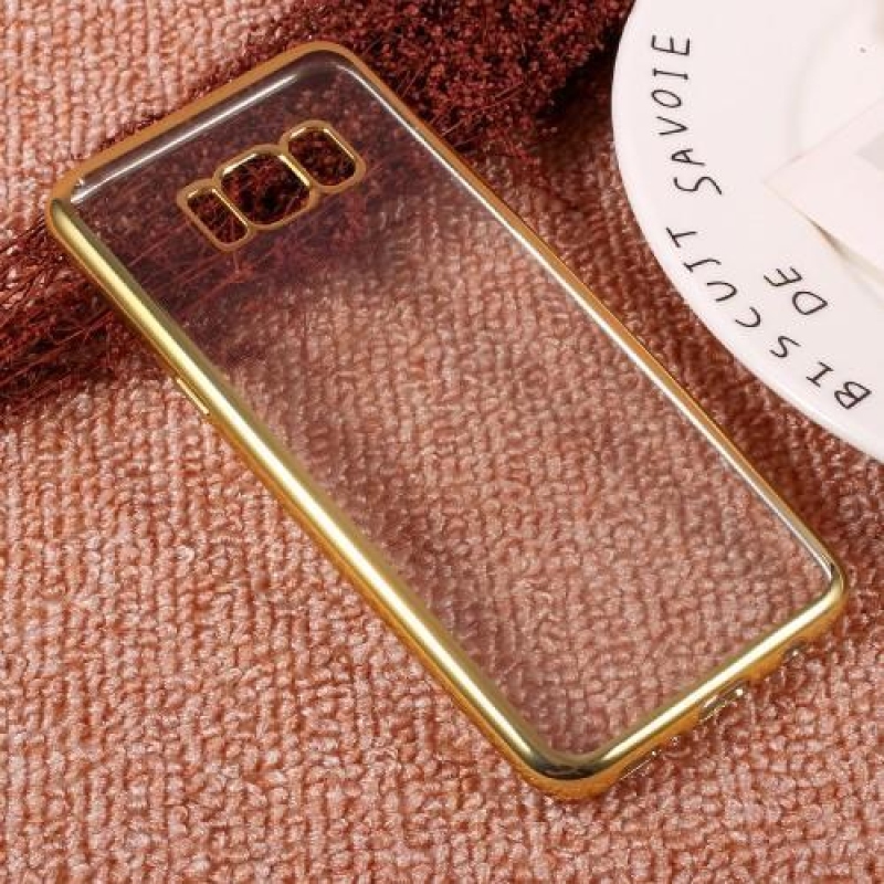 Rámovaný gelový obal na Samsung Galaxy S8 Plus - zlatý