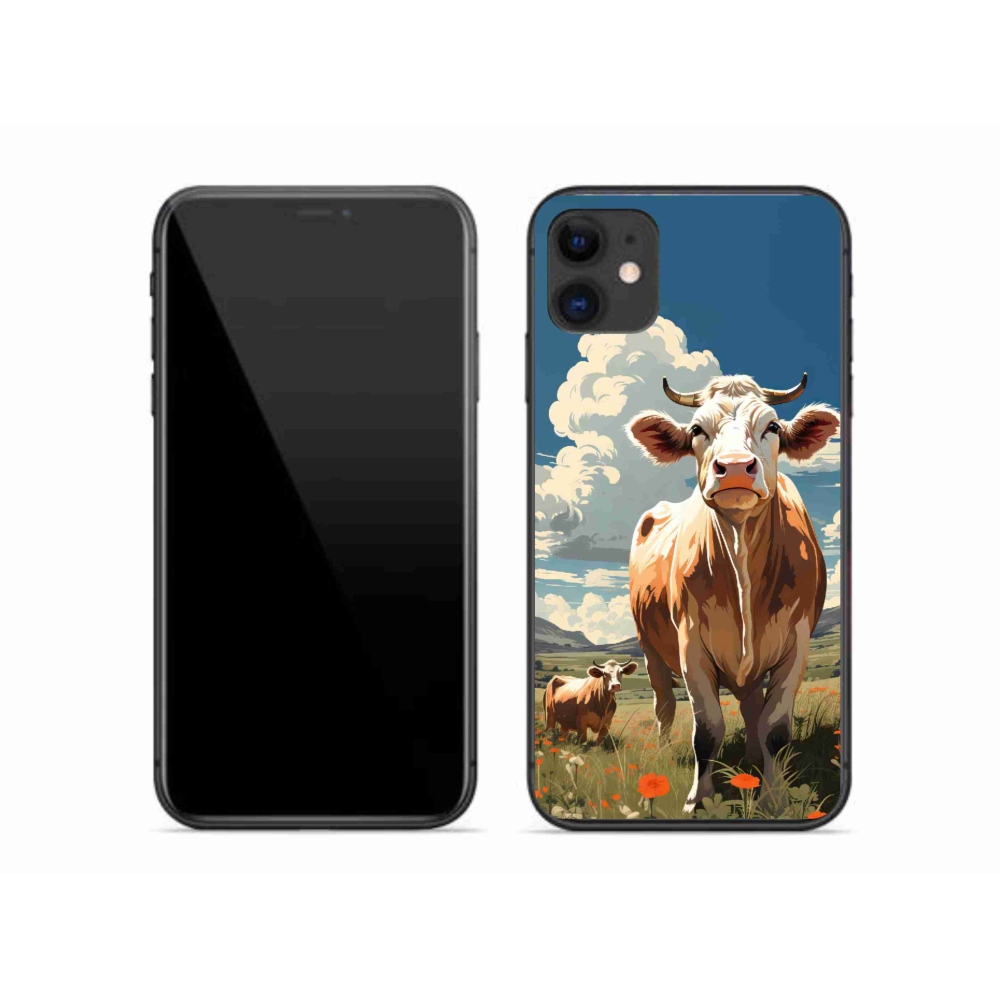 Gelový kryt mmCase na iPhone 11 - krávy na louce