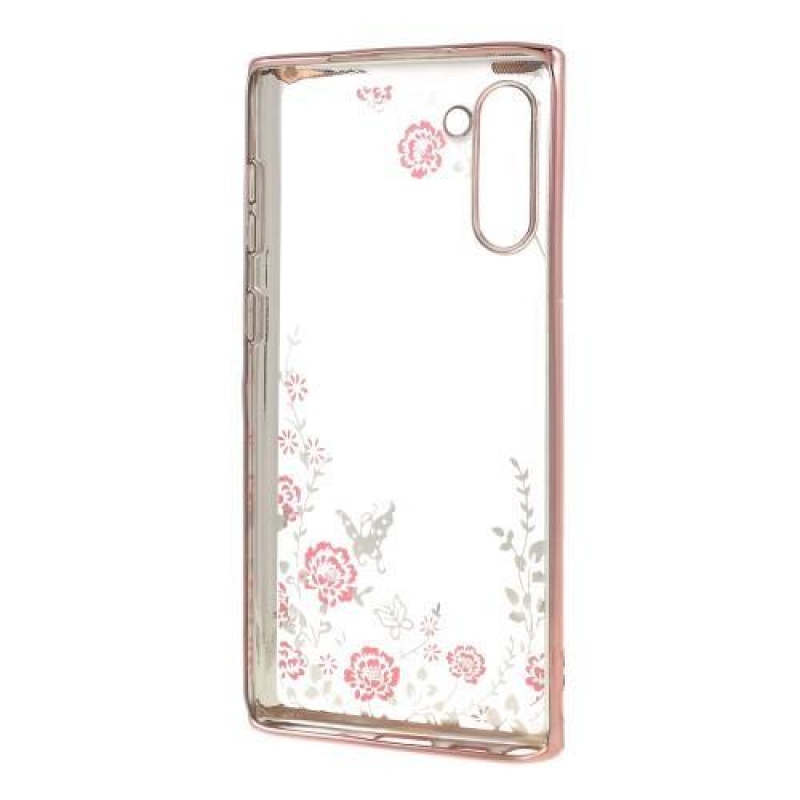 Rhinestone gelový obal na mobil Samsung Galaxy Note 10 - růžovozlatý